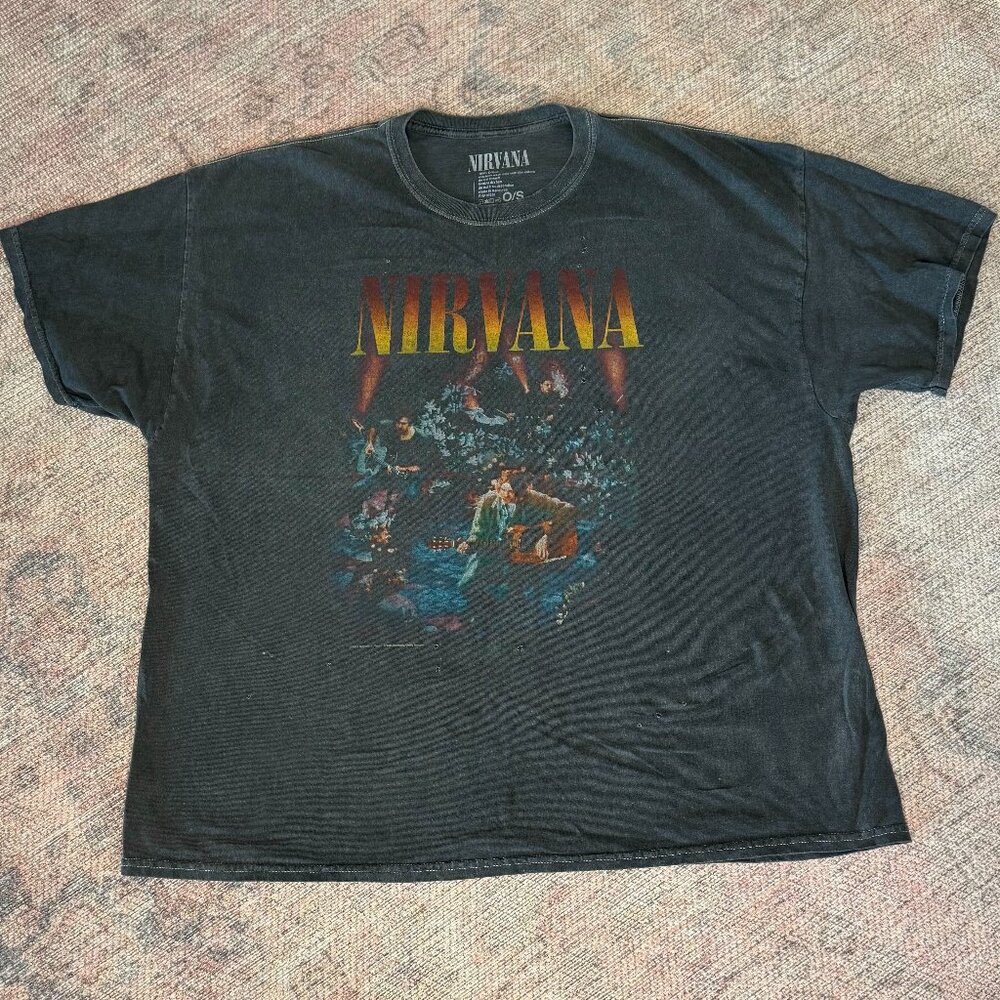 Urban Outfitters Nirvana Washed Black T-Shirt